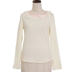 Emily Temple Cute Jfashion Brand Flower Lace Cutsew Top